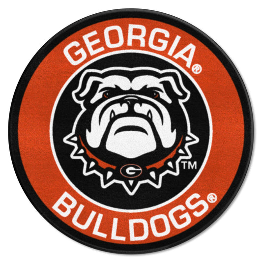 Georgia Black New Bulldog Roundel Mat 27" diameter
