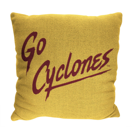 Iowa State OFFICIAL NCAA "Invert" Woven Pillow; 20" x 20"