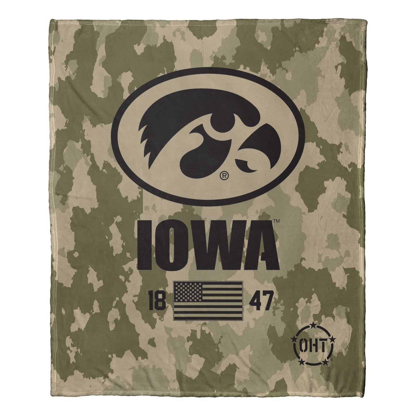 Iowa OFFICIAL NCAA OHT "Special Ops" Silk Touch Throw Blanket; 50" x 60"