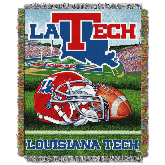 Louisana Tech OFFICIAL Collegiate "Home Field Advantage" Woven Tapestry Throw