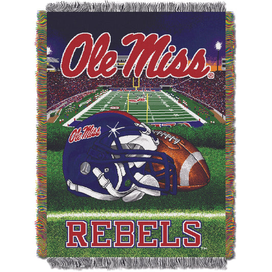 Mississippi OFFICIAL Collegiate "Home Field Advantage" Woven Tapestry Throw