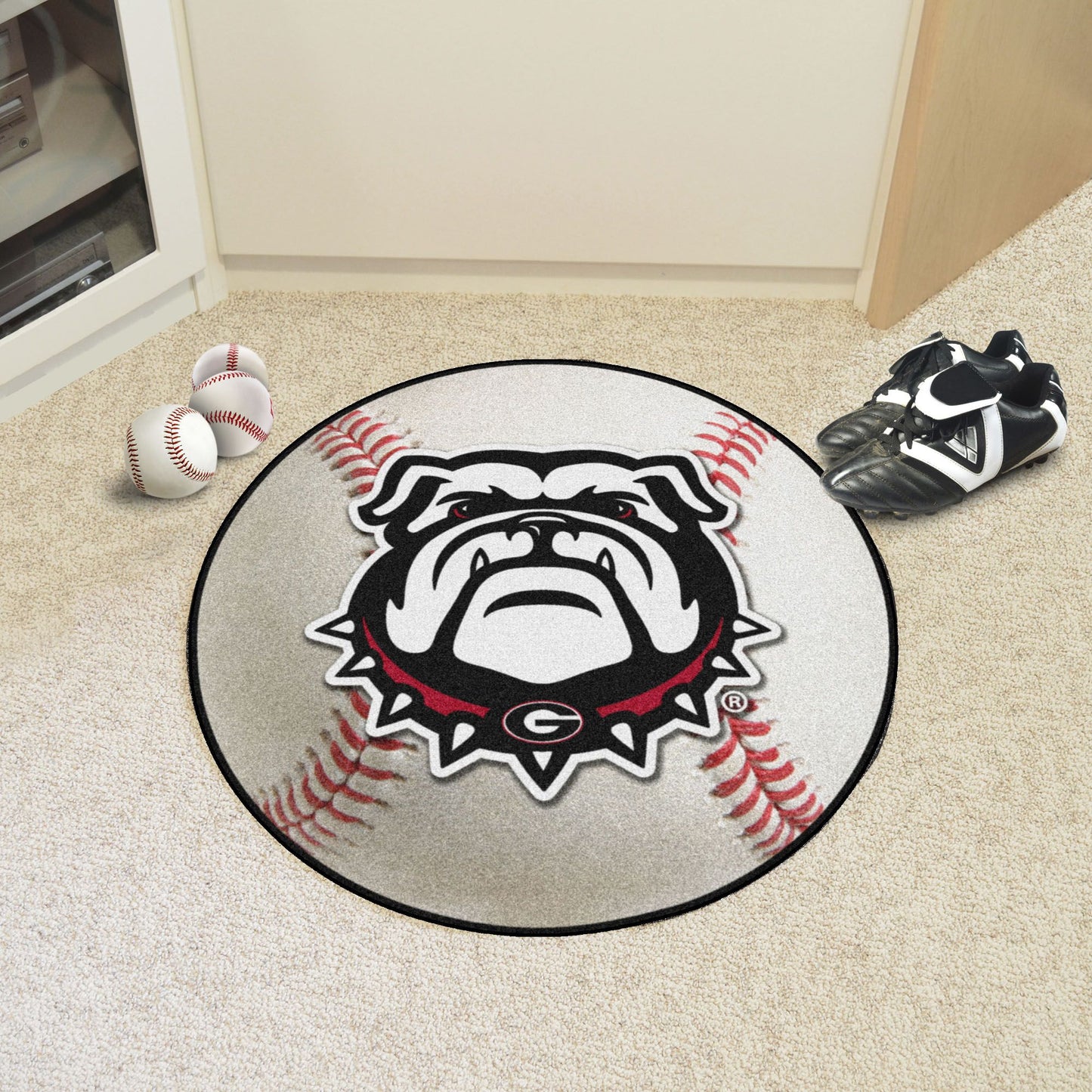 Georgia Black New Bulldog Baseball Mat 27" diameter