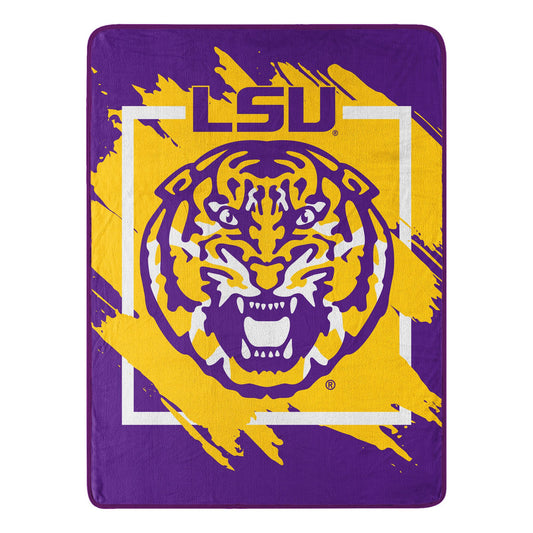 LSU OFFICIAL NCAA "Halftone" Micro Raschel Throw Blanket; 46" x 60"