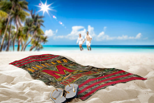 Maryland OFFICIAL NCAA Realtree "Stripes" Beach Towel; 30" x 60"