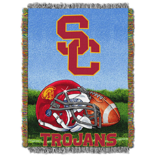 USC OFFICIAL Collegiate "Home Field Advantage" Woven Tapestry Throw