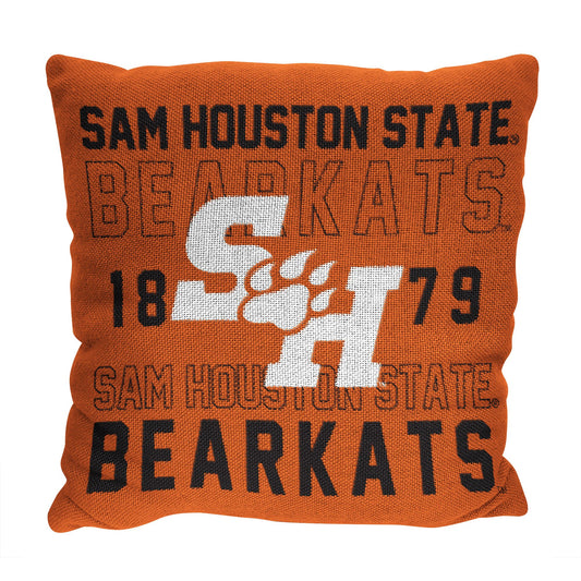 Sam Houston State OFFICIAL NCAA "Stacked" Woven Pillow; 20" x 20"