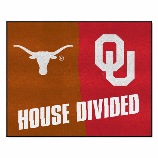 Texas - Oklahoma House Divided Rug 33.75"x42.5"