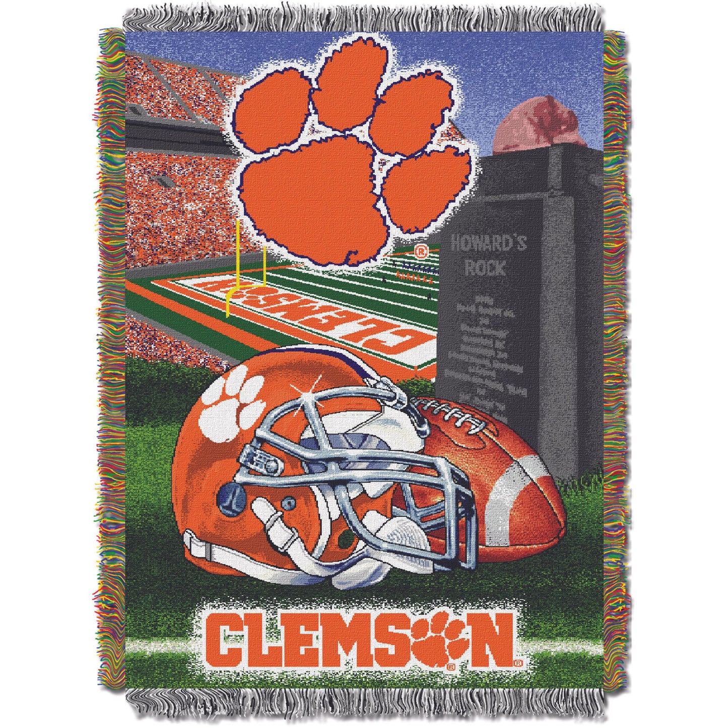 Clemson OFFICIAL Collegiate "Home Field Advantage" Woven Tapestry Throw