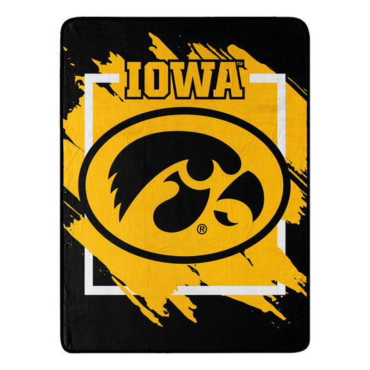 IOWA OFFICIAL NCAA "Dimensional" Micro Raschel Throw Blanket; 46" x 60"