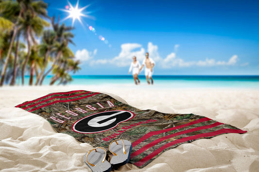Georgia OFFICIAL NCAA Realtree "Stripes" Beach Towel; 30" x 60"