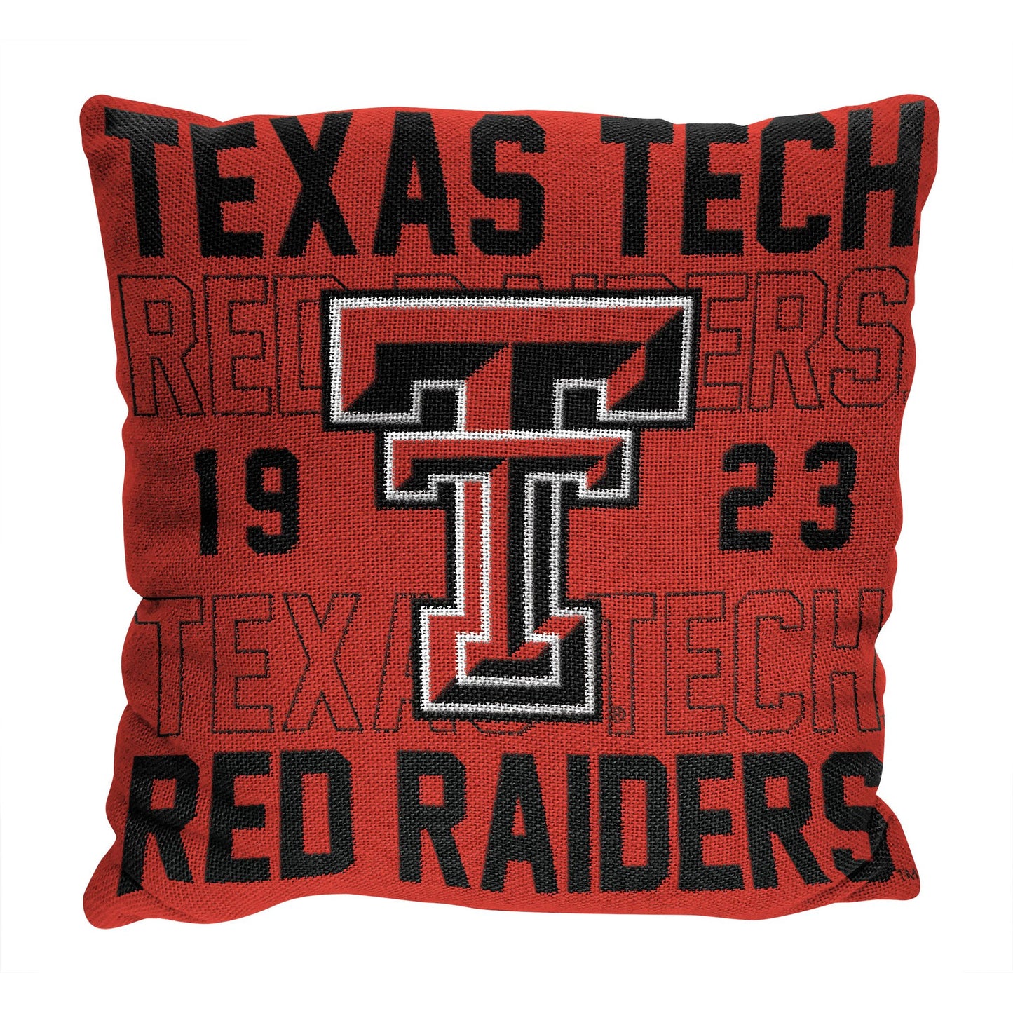Texas Tech OFFICIAL NCAA "Stacked" Woven Pillow; 20" x 20"