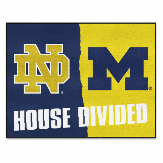 Notre Dame - Michigan House Divided Rug 33.75"x42.5"