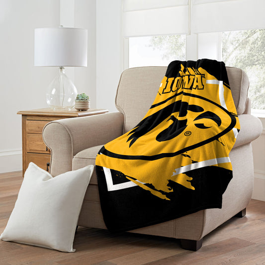 IOWA OFFICIAL NCAA "Dimensional" Micro Raschel Throw Blanket; 46" x 60"